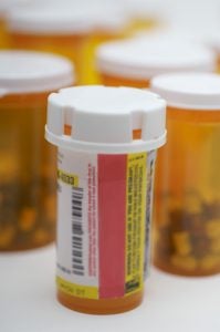 Closeup of bottles of pills
